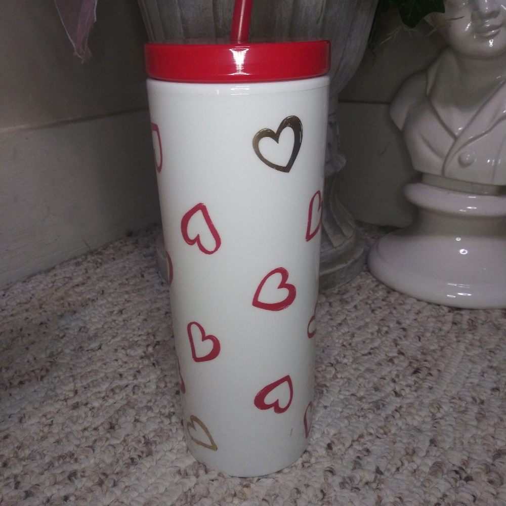 Kate Spade Valentine's Heart Decorated Cold Tumbler - Picture 4 of 8
